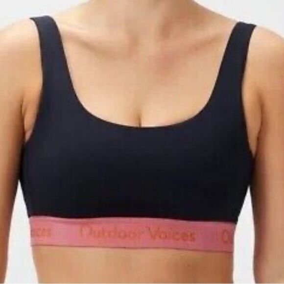 Outdoor Voices Smooth Scoop Black Sports Bra Small - Picture 1 of 6